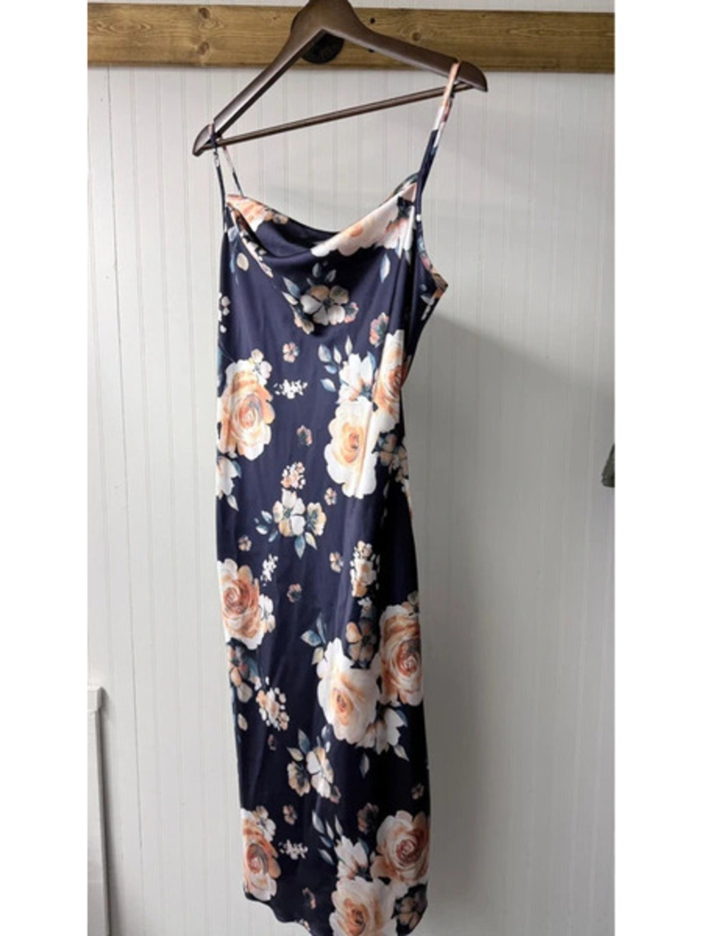 Bebe slip dress midi size small satin wedding romantic